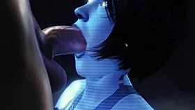 Cortana gives blowjob in 3d cartoon hentai sex scene