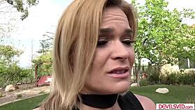 guy makes older blonde housewife squirt with tits blowjob outdoor masturbation