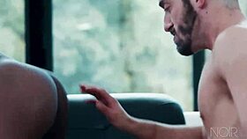 Black hair & inked jett rink anal interracial with huge gay bodybuilder.