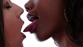 feminge 4k - hot brunette gets her pussy licked in an interracial lesbian video