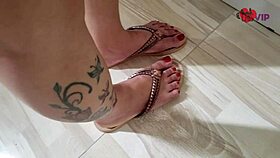 Old Slut Wife Cristina Flashes Upskirt!