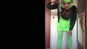 Hey, check out this shy bisexual guy in homemade crossdressing solo fun