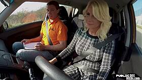 Busty Milf Rides Driving Instructor Publicly With Intense Passion