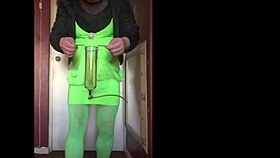 Hey, check out this shy bisexual guy in homemade crossdressing solo fun