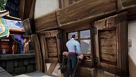 elf thief gets stuck on a window in whorecraft toa