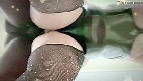 Curvy Whore's Juicy Ass Can't Fit In Latex Outfit!