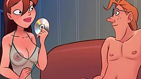 forbidden cartoon hentai plays in the living room, naughty anime taboo unfolds