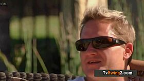 Naughty blonde loves to please all the swingers from the swing mansion