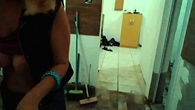 Blonde Milf Stella Shows Big Tits in Kitchen Seductively