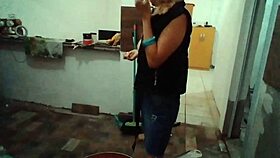 Blonde Milf Stella Shows Big Tits in Kitchen Seductively