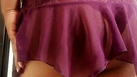 Transsexual crossdresser modeling in lingerie