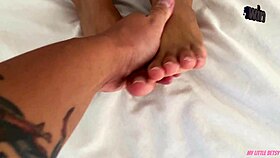 Stepbrother Cum From Footjob After Licking My Feet And Sucking Toes