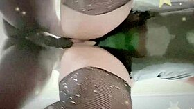 Curvy Whore's Juicy Ass Can't Fit In Latex Outfit!