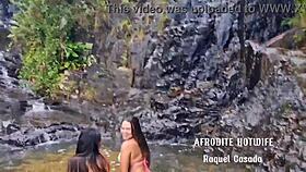 Walk in the waterfall with Afrodite RJ and a threesome