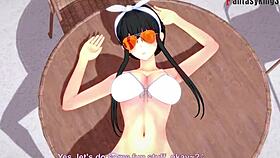 Yor Forger in bikini gets spied on during pool sex POV.