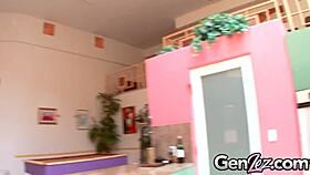 sami st clair and delilah davis lick pussies in hot kitchen sex