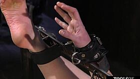 Ginger babe in bdsm scene with maledom