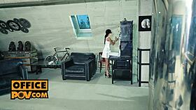 pov - petite hottie kate rich at work