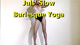 juls with tattoos does slow burlesque yoga