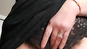 Sexy stepmom in private show with hairy pussy