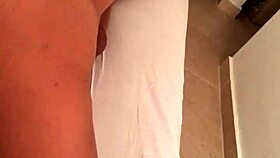 My friend can't resist the heat and climbs on me for a blowjob