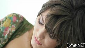 Solo cutie pleases tight pussy, wet masturbation