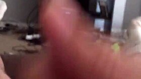 Detailed masturbation of thick cock