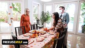 Thanksgiving turns wild as family gets down with rowdy teasing.