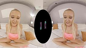 blonde vrallure uses toys for masturbation in pink