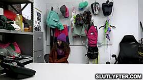 Shoplifter amber summer stripped searched by officer rusty nails after getting caught stealing make ups