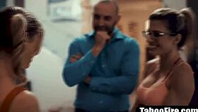 young cheerleader forced into hardcore sex by milf coach & husband