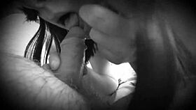 Mature Couple Performs First Class Blowjob With Cum In Mouth. Real Amateur In Black And White.