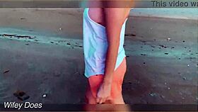 Amateur Exhibitionists Flash Ass And Pussy Outdoors At Sunset