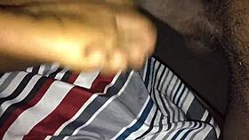 retro ebony footjob scene in classic blue film style