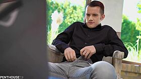 Brunette Teen Catches Guy Jerking Off, Gives Reverse Cowgirl Ride With Anal And Facial