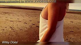 Amateur Exhibitionists Flash Ass And Pussy Outdoors At Sunset