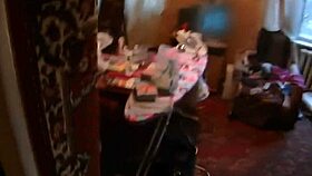 Short-haired babe bent over, POV riding and banging.