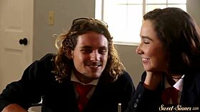 slutty stepsister rides cock in cowgirl position