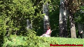 Submissive teen picked up and fucked by dom