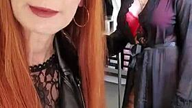 Bettie Ballhaus natural big tits in leather pants intriguing contrast