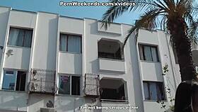 Brunette On Holiday Rips Clothes To Blow His Cock Passionately