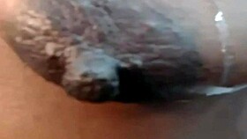 Ebony Beauty with Saggy Tits and BIG LONG NIPPLES Shows Off on Webcam