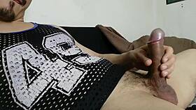 Bisexual Guy Ready for Solo Masturbation with Monster Cock at Party