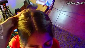 Majestic Blowjob And Small 18+ Pool Of Cum On Her Tits With My Little 18+