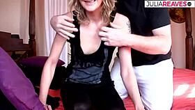 Slim Blonde Girlfriend Fucks Boyfriend On Camera