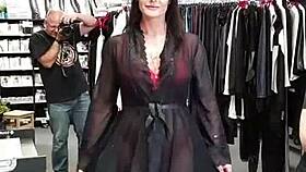 Bettie Ballhaus natural big tits in leather pants intriguing contrast