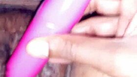 Sexy Indian wife oiled pussy with cucumber vibrator!