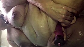 pawg shower solo with wet hairy big ass!