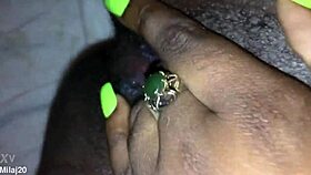 fingering my tight black creamy pink pussy, feels so good! 🥵