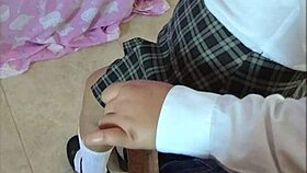 mexican schoolgirl found alone at home after school in uniform